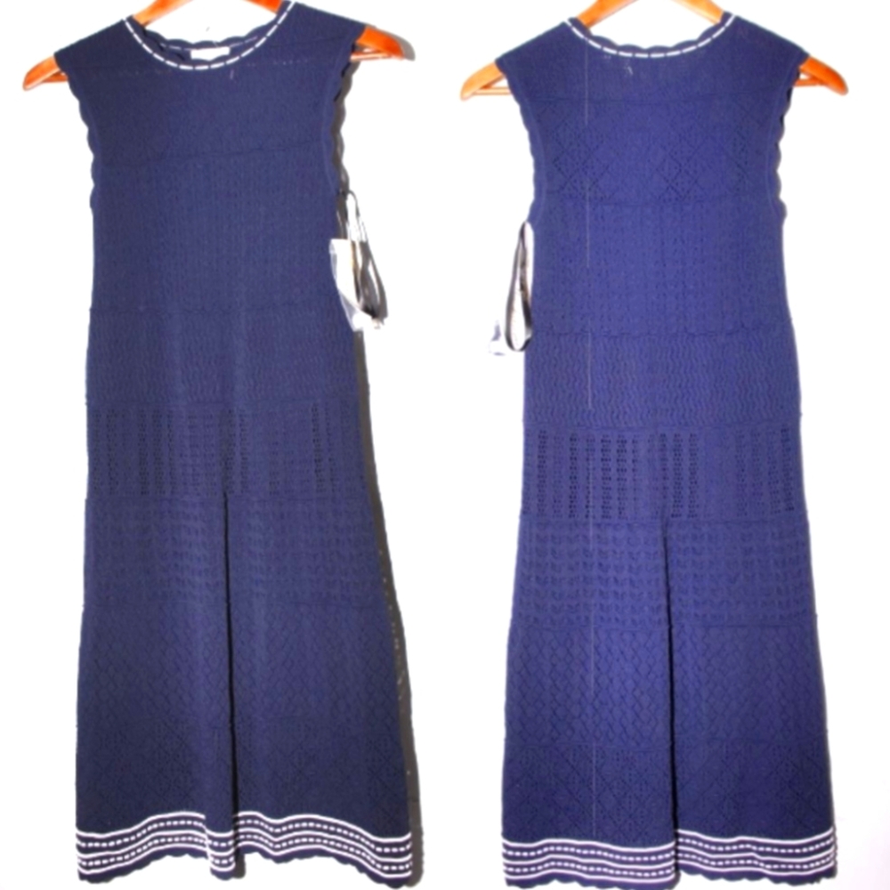 NWT Shoshanna Colianna Scallop Trim Knit Lace Dress Size XS